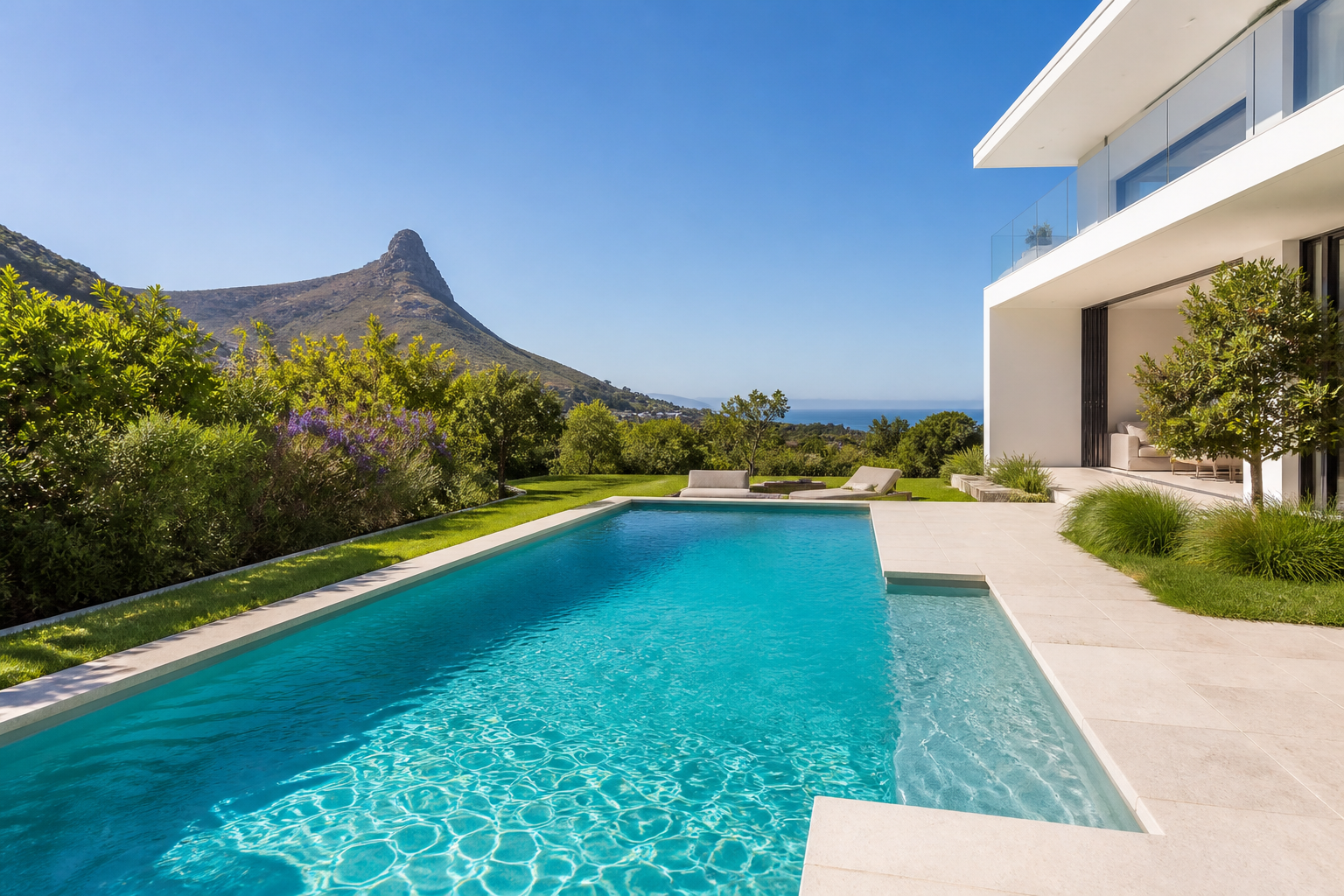 Luxury Cape Town swimming pool with crystal-clear water